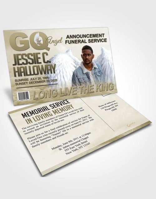 Funeral Announcement Card Template Exclusive GQ Angel