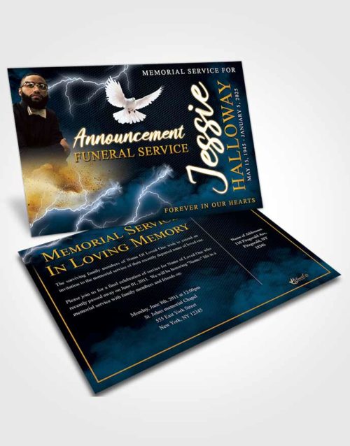Funeral Announcement Card Template Gentle Thunderbolt