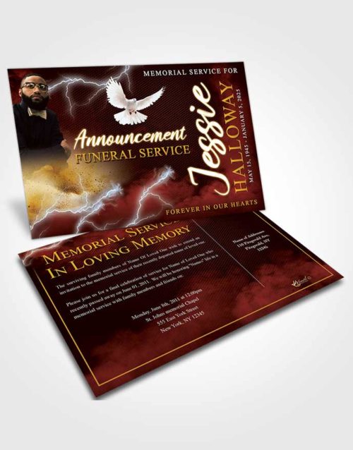 Funeral Announcement Card Template Humble Thunderbolt