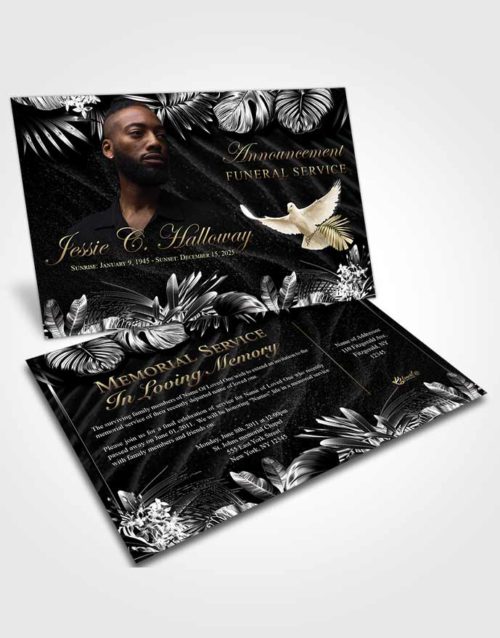Funeral Announcement Card Template Majestic Charm
