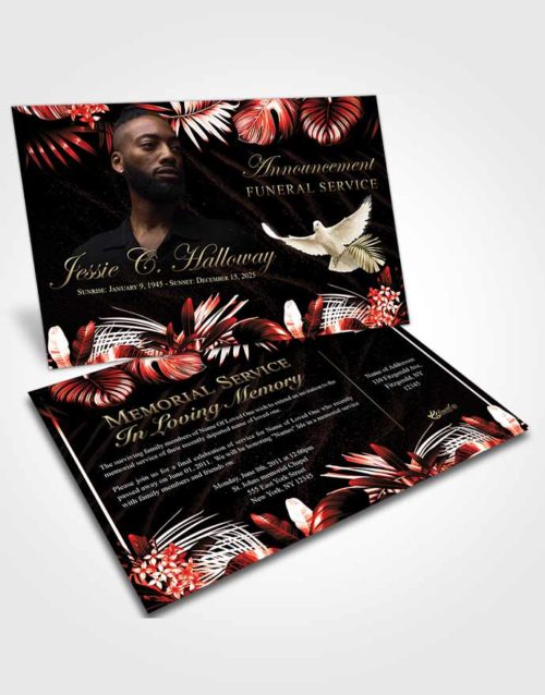 Funeral Announcement Card Template Morning Charm