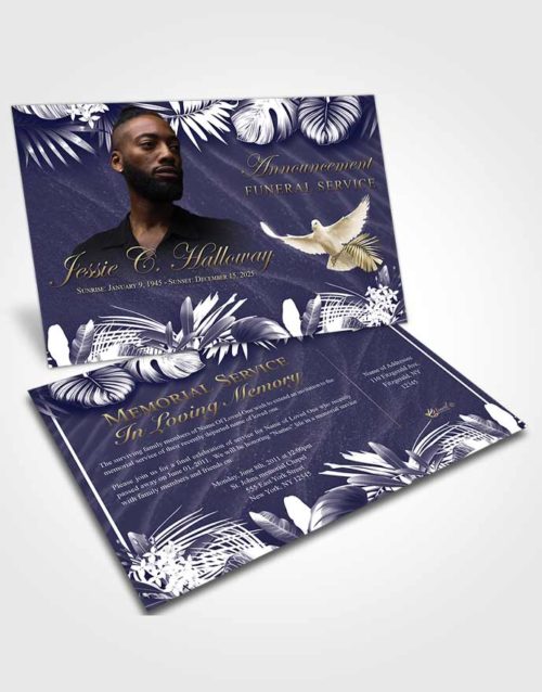 Funeral Announcement Card Template Mystical Charm