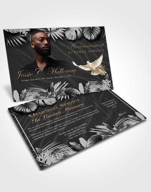 Funeral Announcement Card Template Natural Charm