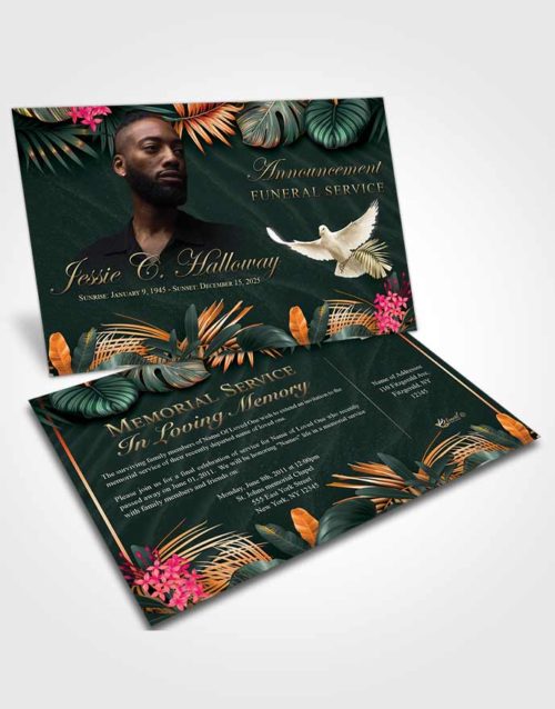 Funeral Announcement Card Template Perfect Charm