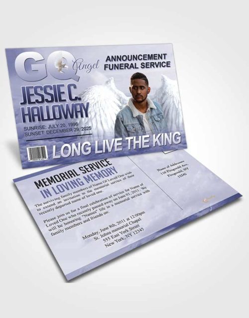 Funeral Announcement Card Template Perfect GQ Angel