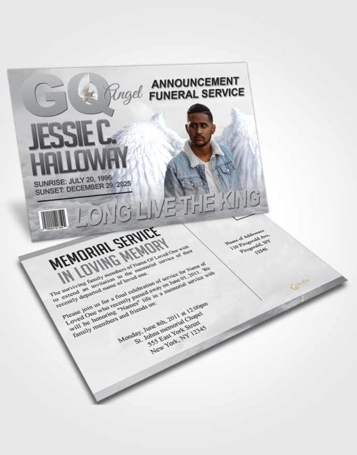Funeral Announcement Card Template Radiant GQ Angel