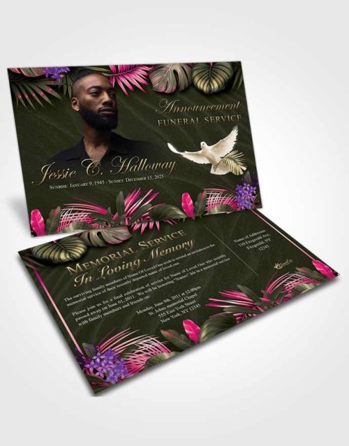 Funeral Announcement Card Template Remarkable Charm