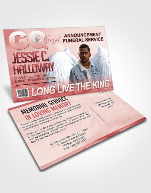 Funeral Announcement Card Template Smooth GQ Angel