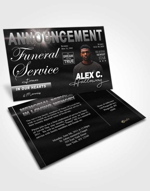 Funeral Announcement Card Template The Final Issue In Silver