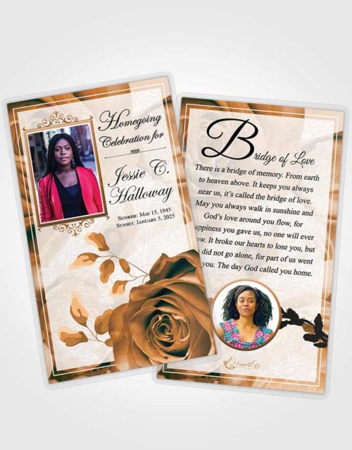 Funeral Prayer Card Template Smooth Sunny Bloom