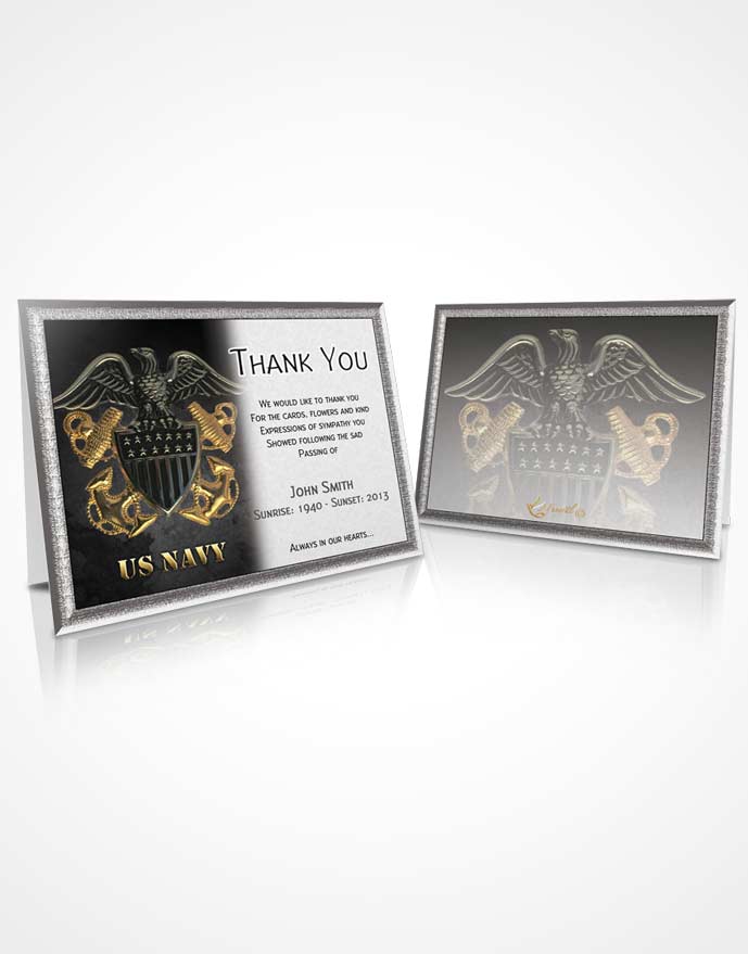 Thank You Card Navy 09